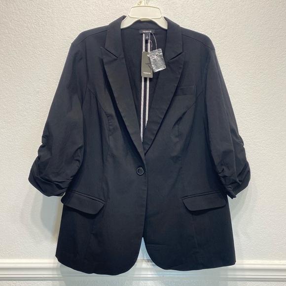 torrid Jackets & Blazers - Torrid Jacket/Blazer, Black, Ruged 3/4 Sleeves. Sz3 NWT. Career Wear, Date Night